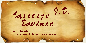 Vasilije Davinić vizit kartica
